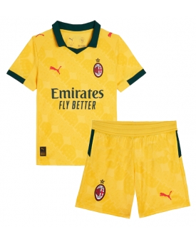 Billige Fotballdrakt AC Milan Replika Tredjedraktsett Barn 2025-26 Kortermet (med bukser)